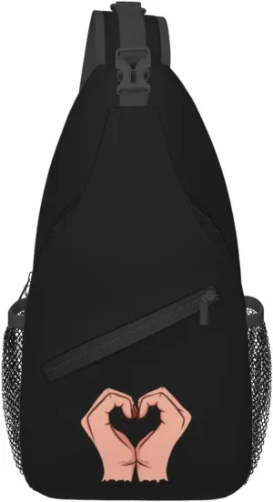Hands Making A Heart Shaped Sign Crossbody Bags For Women Men Chest Backpack Gym Shoulder Bag Travel Outdoor Sports Casual Crossbody Bags