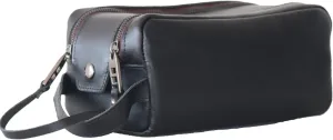 hanging toiletry bag, mens toiletry bag leather dopp kit mens travel bag toiletry cosmetic bag mens shaving bag (2 Black)