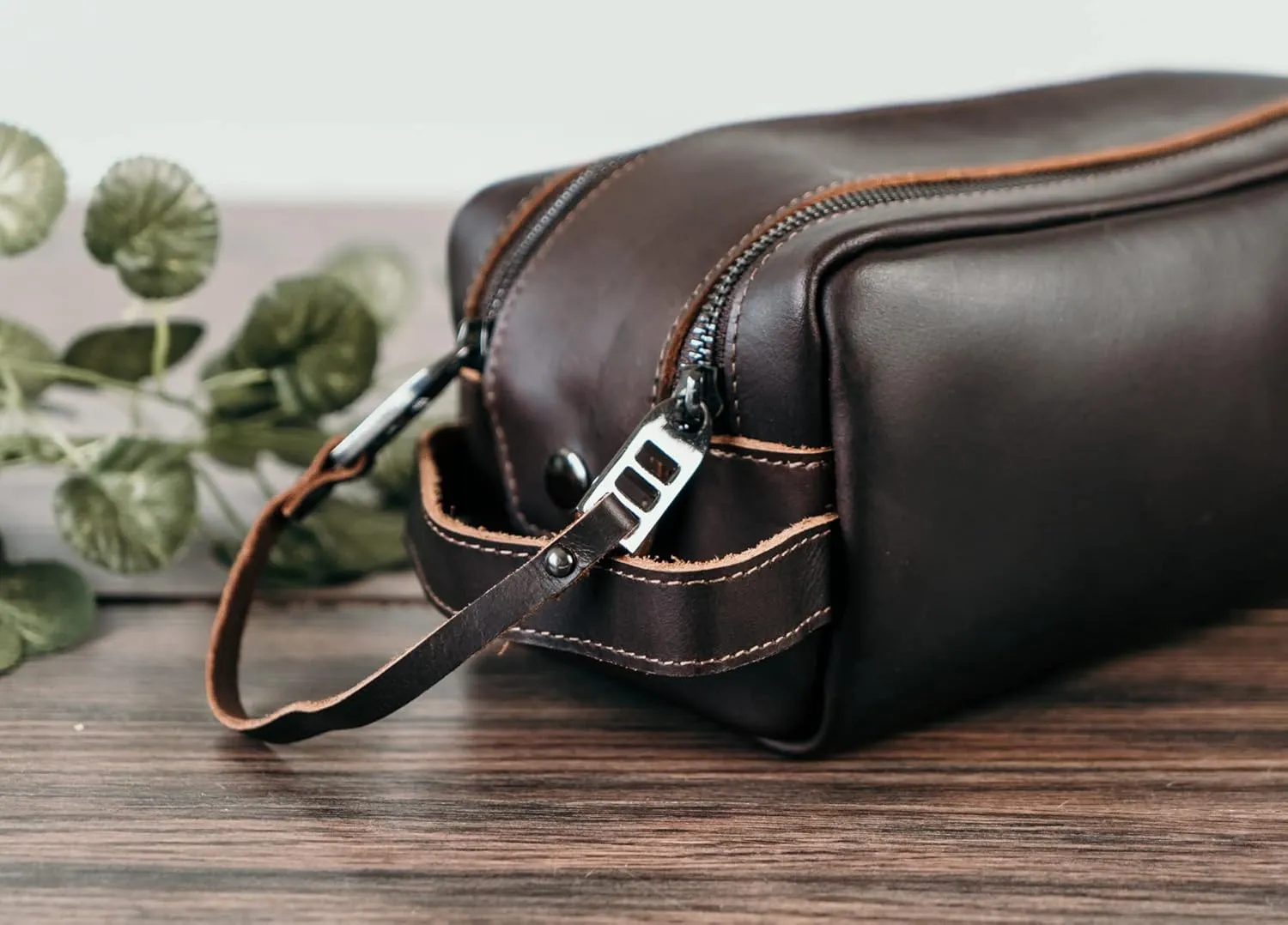 hanging toiletry bag, mens toiletry bag leather dopp kit mens travel bag toiletry cosmetic bag mens shaving bag (3 Dark Brown)