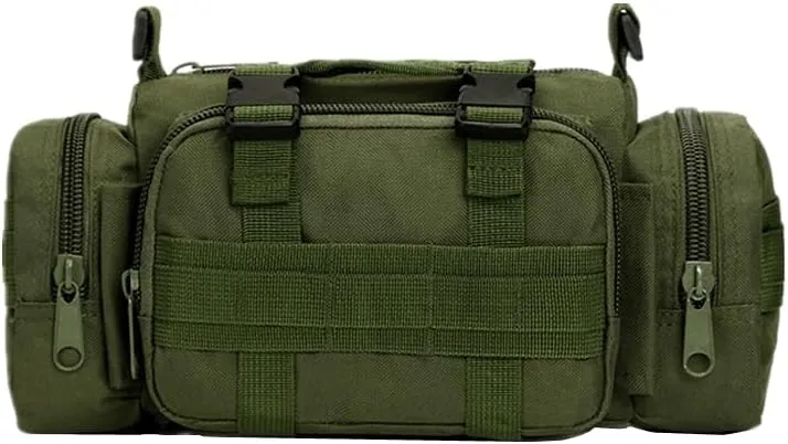 haoguizheng Deployment Waist Pack Duffle Tactical Assault Combined Rucksack Sport Molle Camping Trekking Messenger Crossbody Single Shoulder Bag 6 Key Buckle (green)