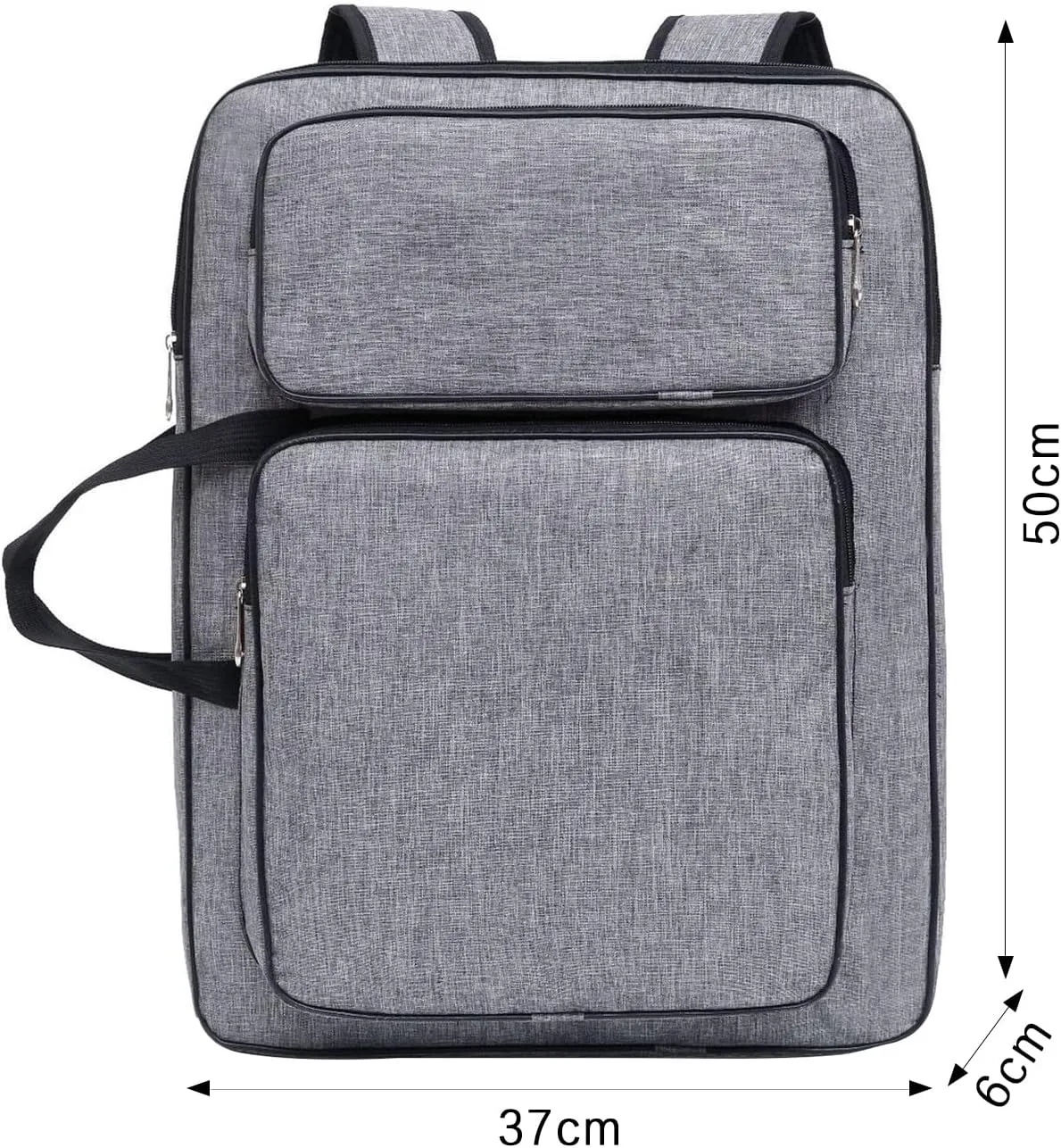 haozaikeji A3 Artist Portfolio Carry Case Bag Portable Waterproof Canvas Shoulder Bag Painting Pad Backpack for Sketching Painting Art Supplies with Shoulder Straps & Carry Handle