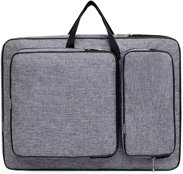 haozaikeji A3 Artist Portfolio Carry Case Bag Portable Waterproof Canvas Shoulder Bag Painting Pad Backpack for Sketching Painting Art Supplies with Shoulder Straps & Carry Handle
