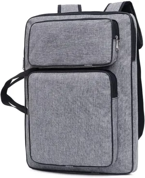 haozaikeji A3 Artist Portfolio Carry Case Bag Portable Waterproof Canvas Shoulder Bag Painting Pad Backpack for Sketching Painting Art Supplies with Shoulder Straps & Carry Handle