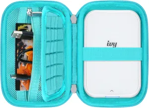 Hard Case for Canon Ivy 2/ Canon Ivy CLIQ 2 CLIQ2 CLIQ  Mini Instant Camera Photo Printer, Wireless Bluetooth Mobile Smartphone Printer Travel Bag, Mesh Pocket fits Photo Paper Cable, Green
