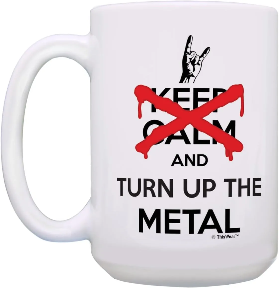 Heavy Metal Music Don't Keep Calm and Turn Up The Metal 2 Pack 15oz Ceramic Coffee Mug Set