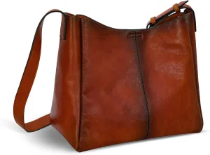 HESHE Genuine Leather Purses for Women Shoulder Handbags Crossbody Hobo Purses Buckets Satchel Bags Tote Work Top Handle Bag