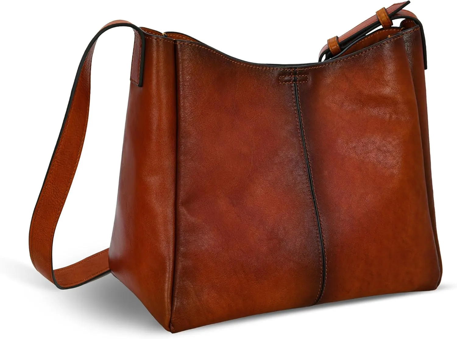 HESHE Genuine Leather Purses for Women Shoulder Handbags Crossbody Hobo Purses Buckets Satchel Bags Tote Work Top Handle Bag