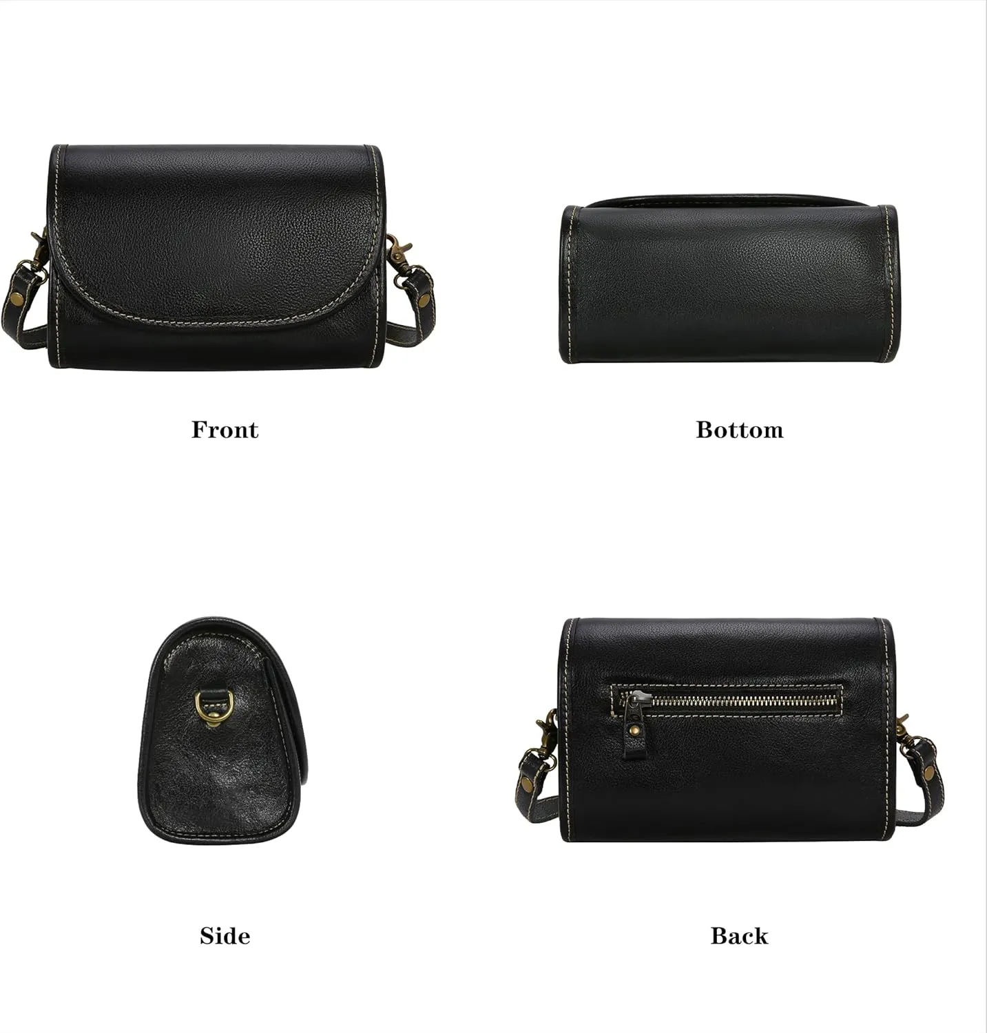HESHE Leather Purses for Women Crossbody Bag Satchel Purse Designer Shoulder Handbag Travel Everyday Bag