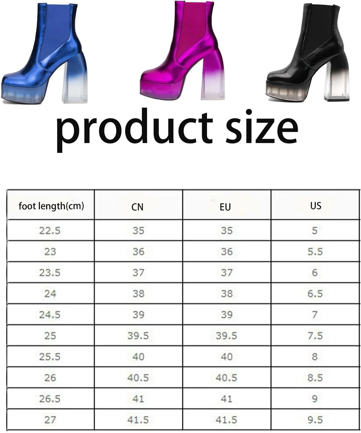 High Heeled Boots,Comfortable and Breathable Design,Square Toed Gradient Thick Heeled Boots,Suitable for All Occasions