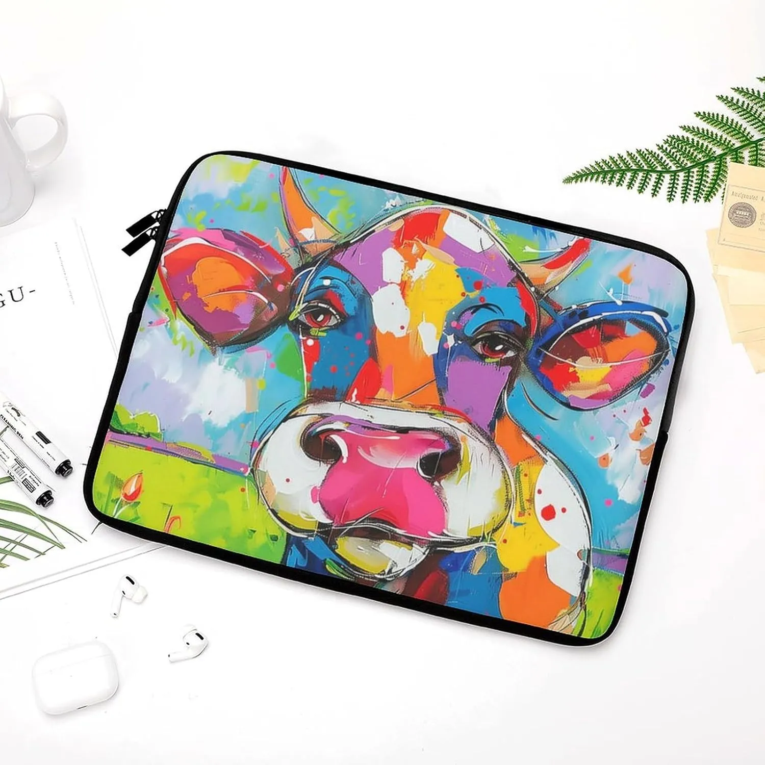 Highland Cow Grassland Laptop Sleeve 13/15 Inch Briefcase Cover Shockproof Protective Case Handbags Portable Laptop Bag