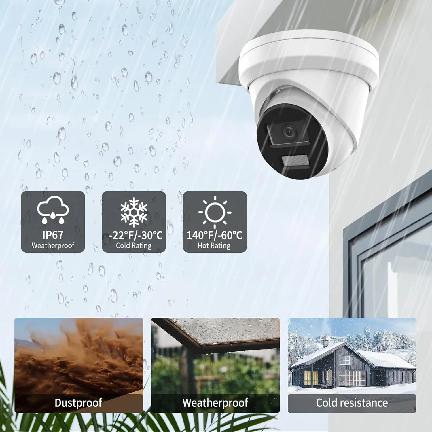 Hikvision IP Camera Compatible PoE Security Camera,DS-2CD2383G2-LI2U 2.8 MM Lens 8 MP Acusense Smart Hybrid Light Fixed Turret Network Camera,Built-in arrayed Dual-mic,SD Card, iVMS-4200/Hik-Connect