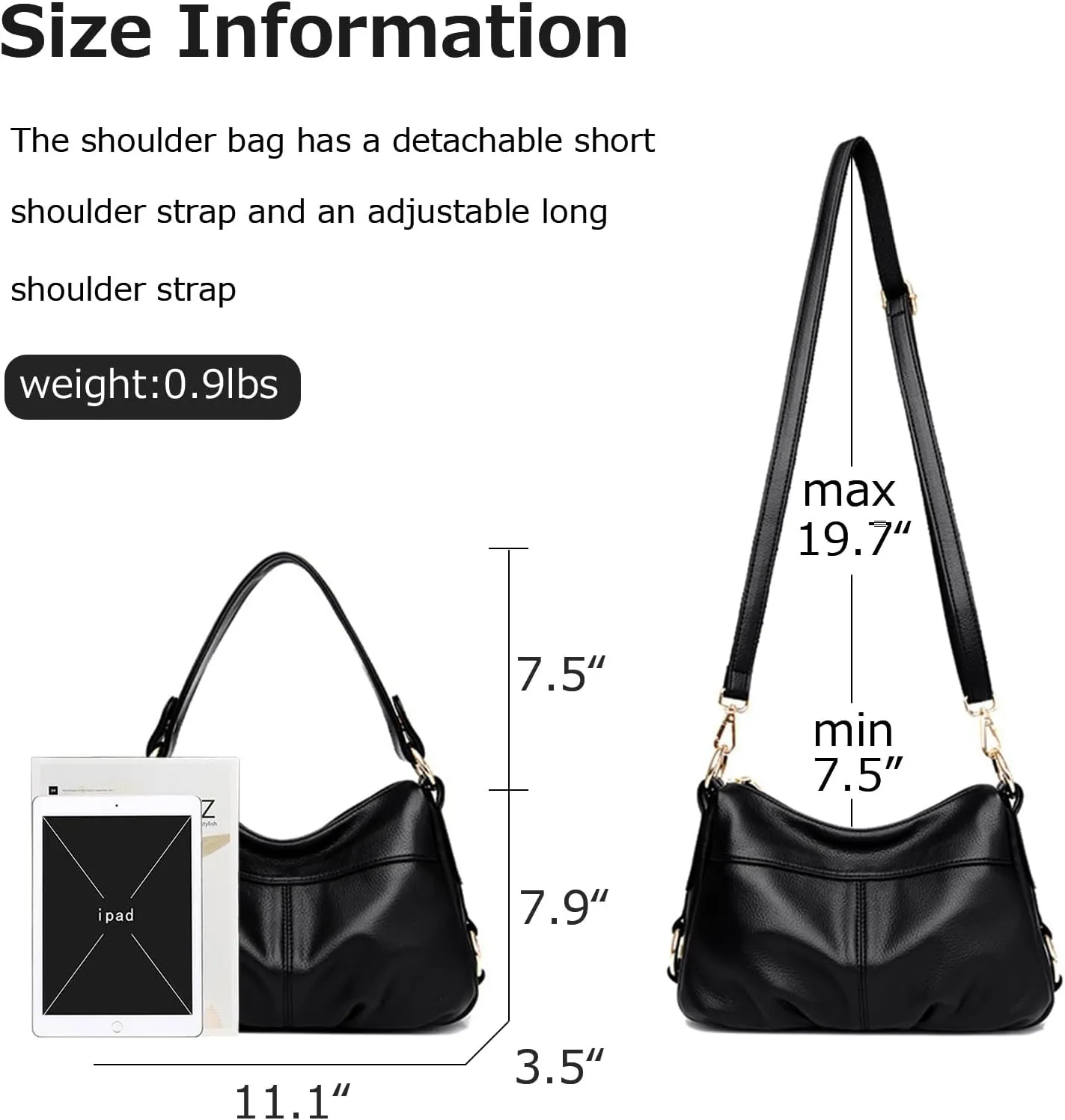 Hobo Bags for Women PU Leather Crossbody Purses Trendy Shoulder Handbag Tote Bag Satchel Bag