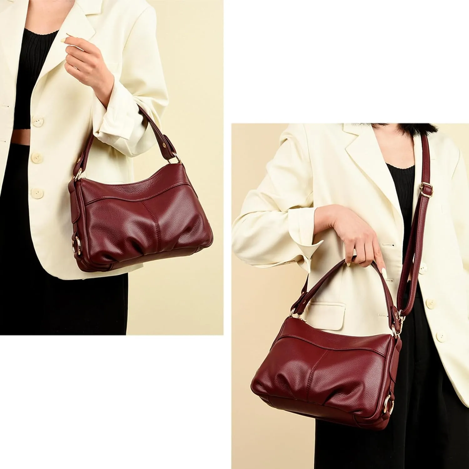 Hobo Bags for Women PU Leather Crossbody Purses Trendy Shoulder Handbag Tote Bag Satchel Bag