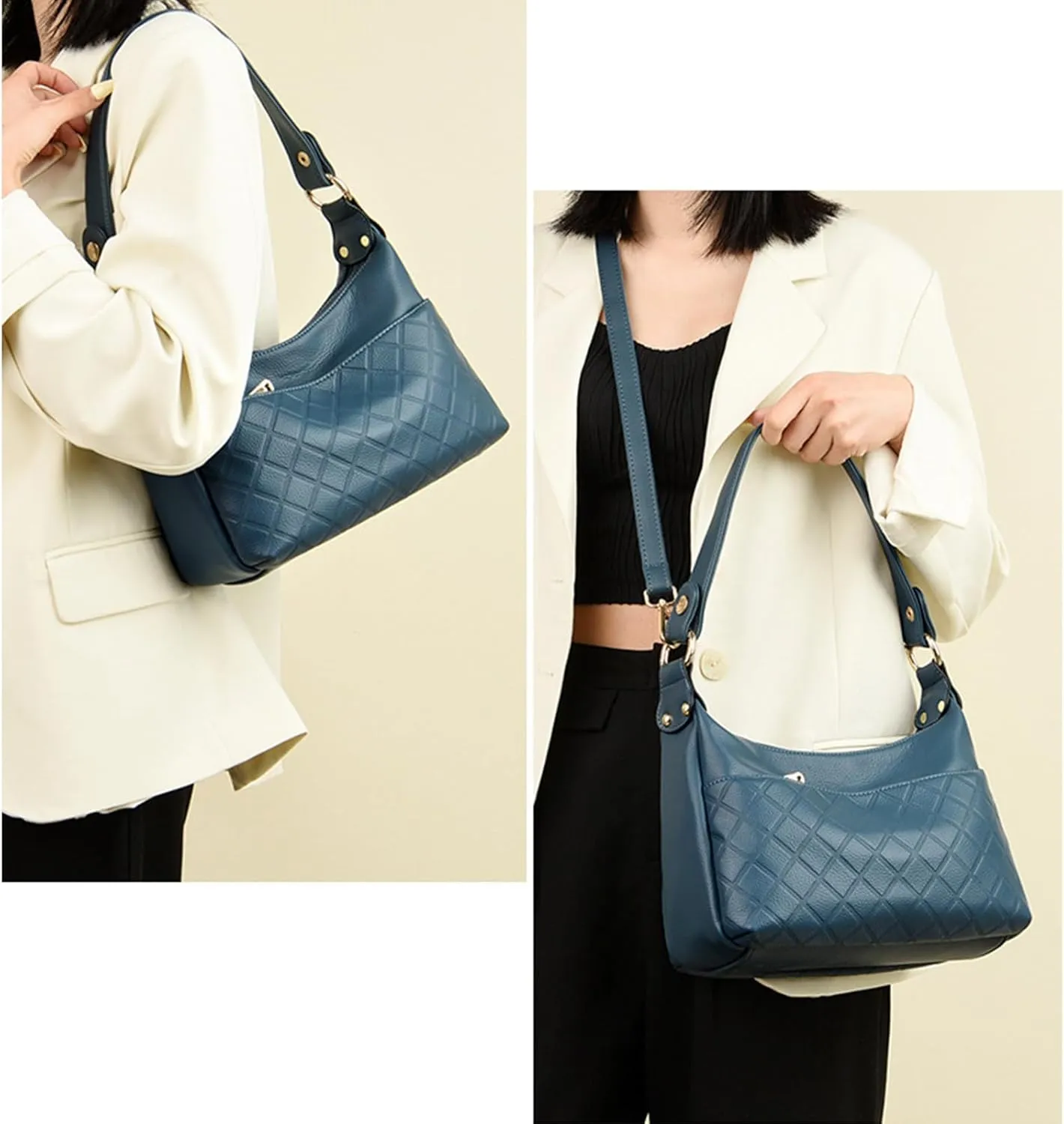 Hobo Bags for Women PU Leather Crossbody Purses Trendy Shoulder Handbag Tote Bag Satchel Bag