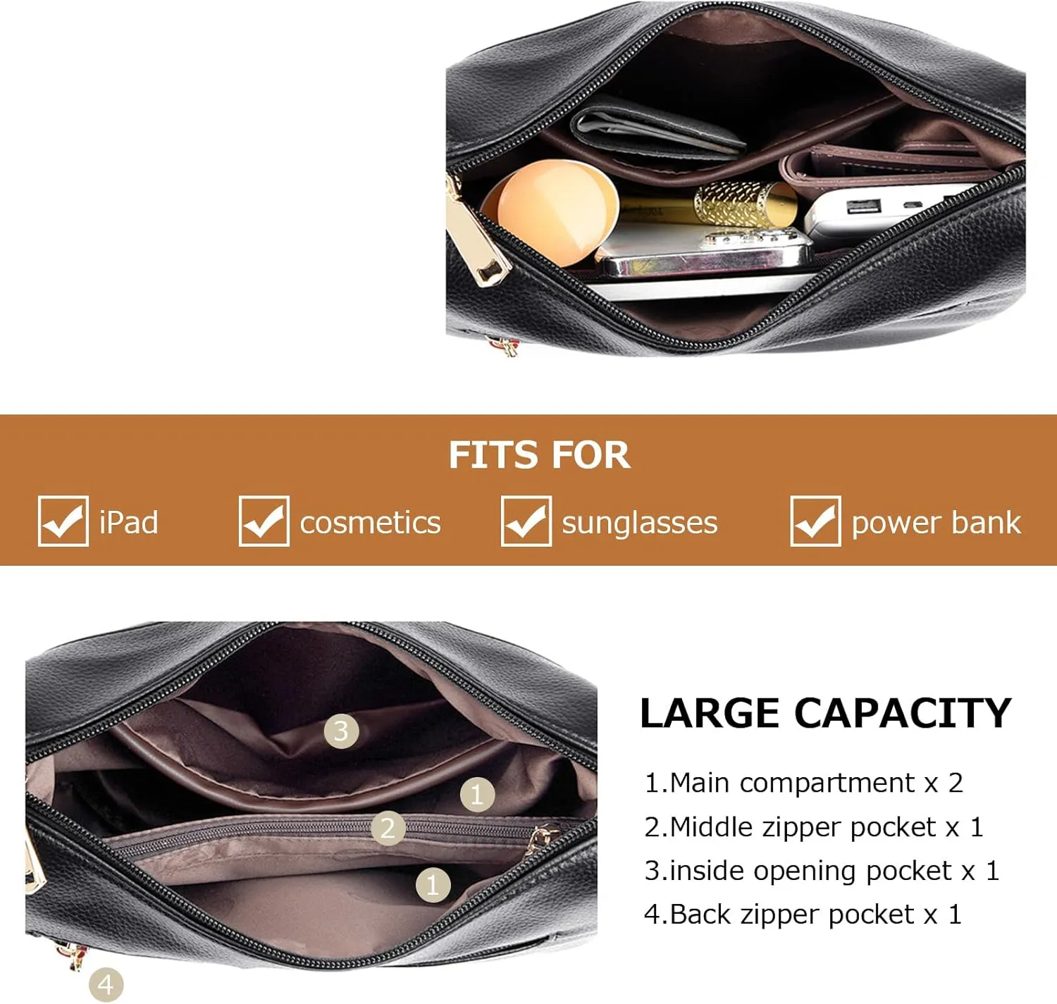 Hobo Bags for Women PU Leather Crossbody Purses Trendy Shoulder Handbag Tote Bag Satchel Bag