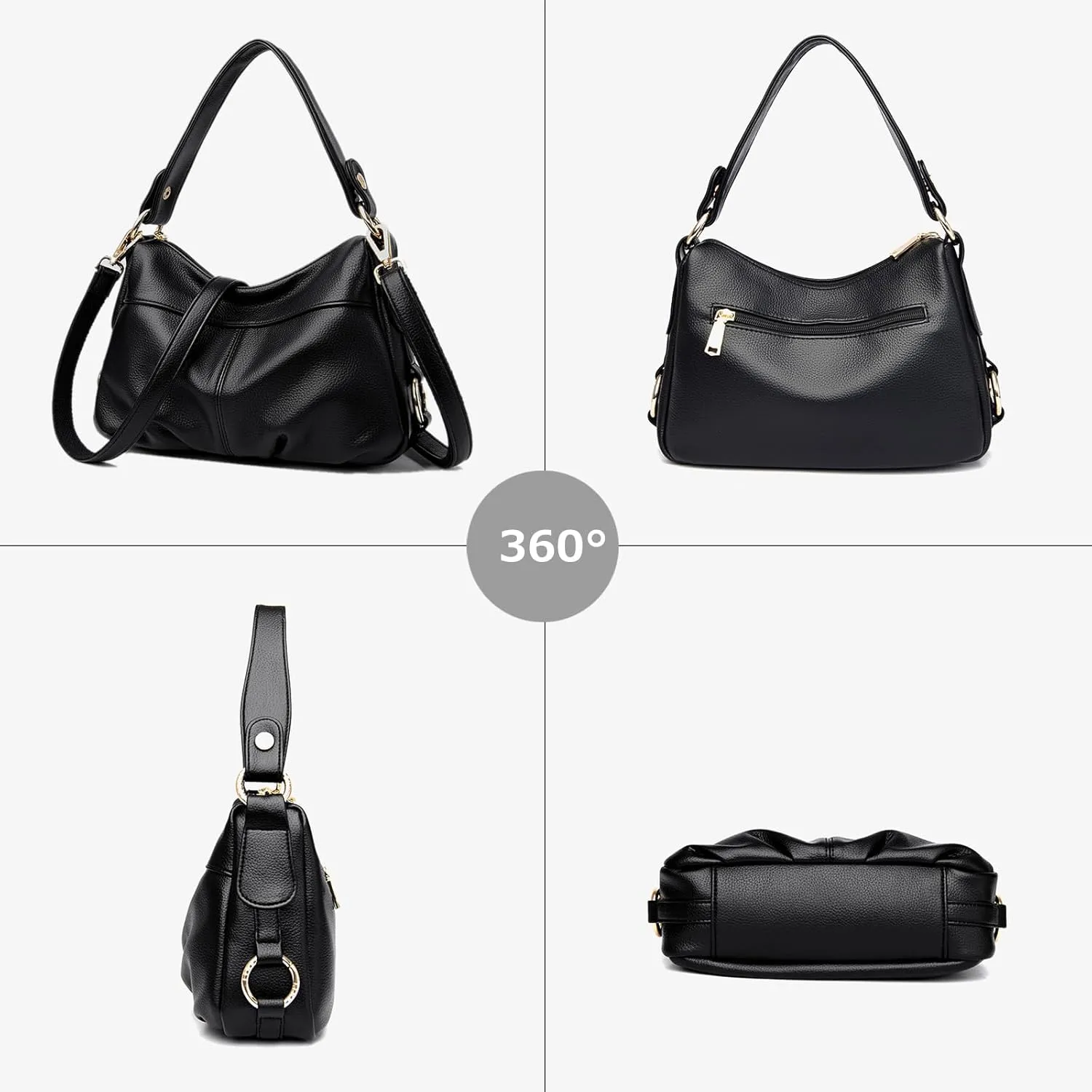 Hobo Bags for Women PU Leather Crossbody Purses Trendy Shoulder Handbag Tote Bag Satchel Bag