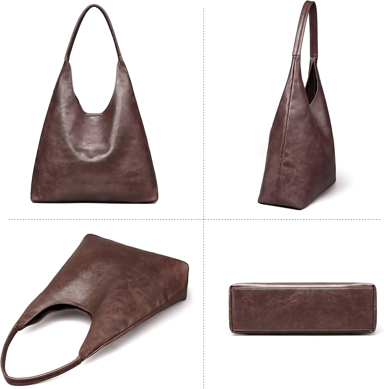 Hobo Bags for Women Retro Vegan Leather Womens Slouchy Large Tote Bag Shoulder Purses Handbag