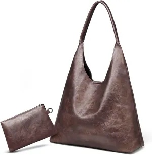 Hobo Bags for Women Retro Vegan Leather Womens Slouchy Large Tote Bag Shoulder Purses Handbag