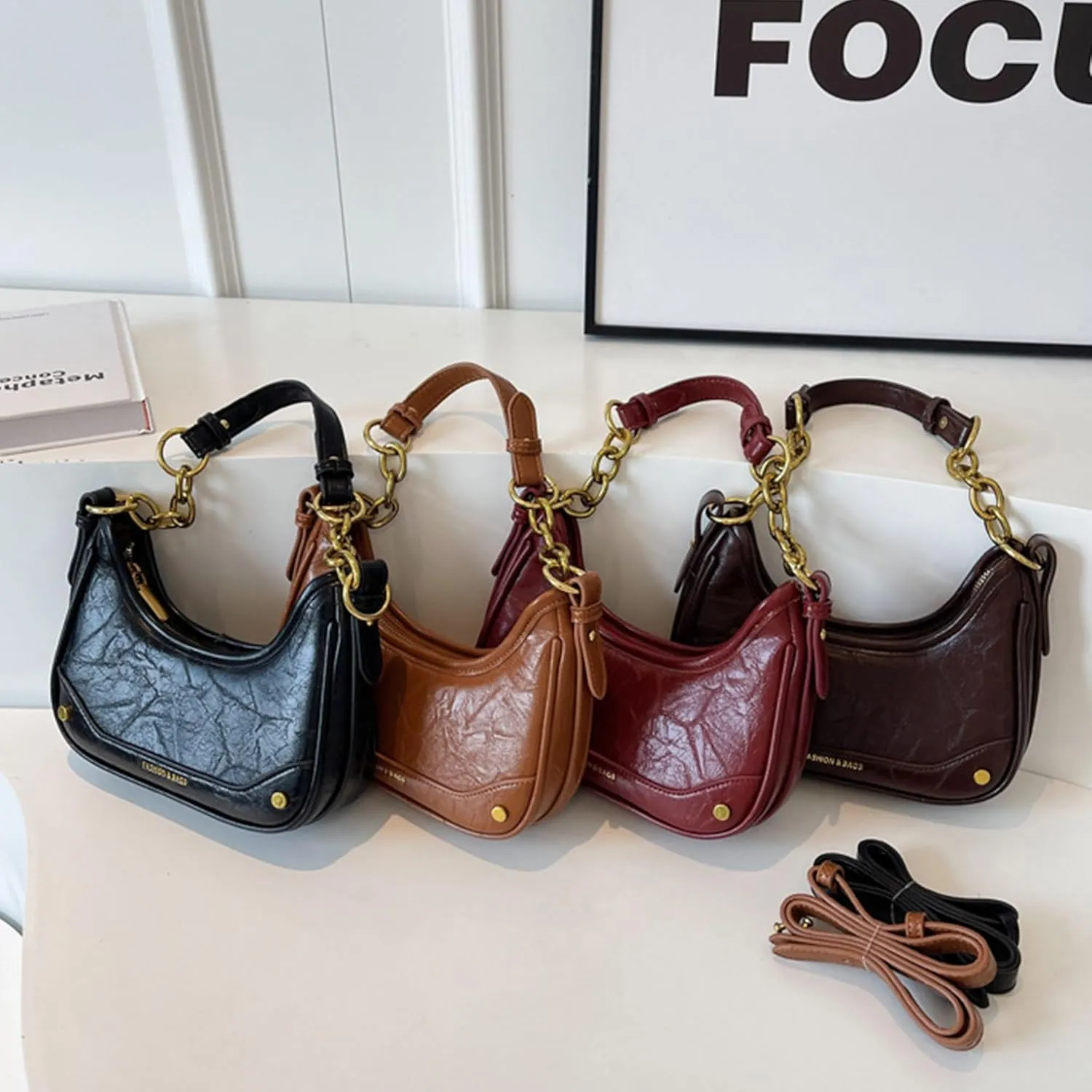 Hobo Bags for Women Shoulder Clutch Bags Vintage Slouchy Shoulder Bag Leather Purse Armpit Tote