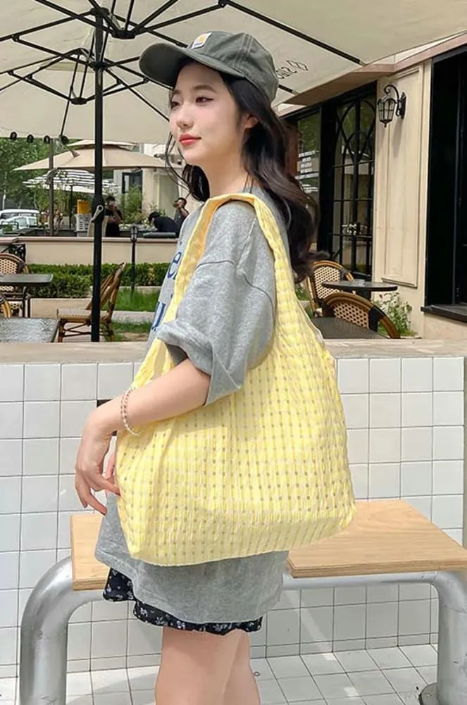 Hobo Bags for Women Summer Large Capacity Shoulder Tote Bag Lightweight Soft Striped Handbag Cute Simple Beach Bag Purse