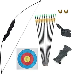 Honor Archery Recurve Takedown Bow and Arrow Set 40lbs for Youth Adult Beginners Training Practice Wooden Straight Bow Longbow Kit