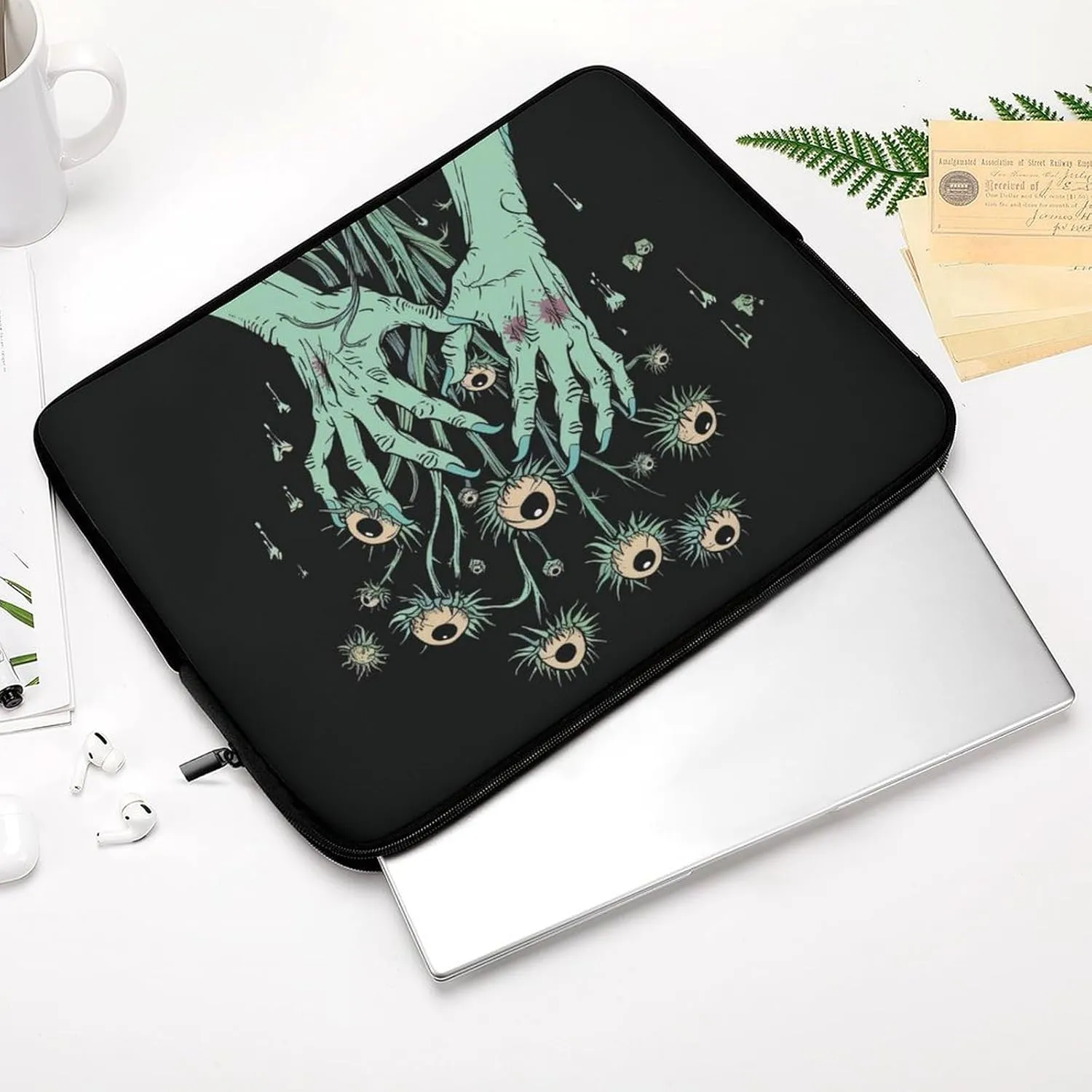 Horror Hand Eyeball Laptop Sleeve 13/15 Inch Durable Briefcase Cover Shockproof Protective Case Handbags Portable Laptop Bag
