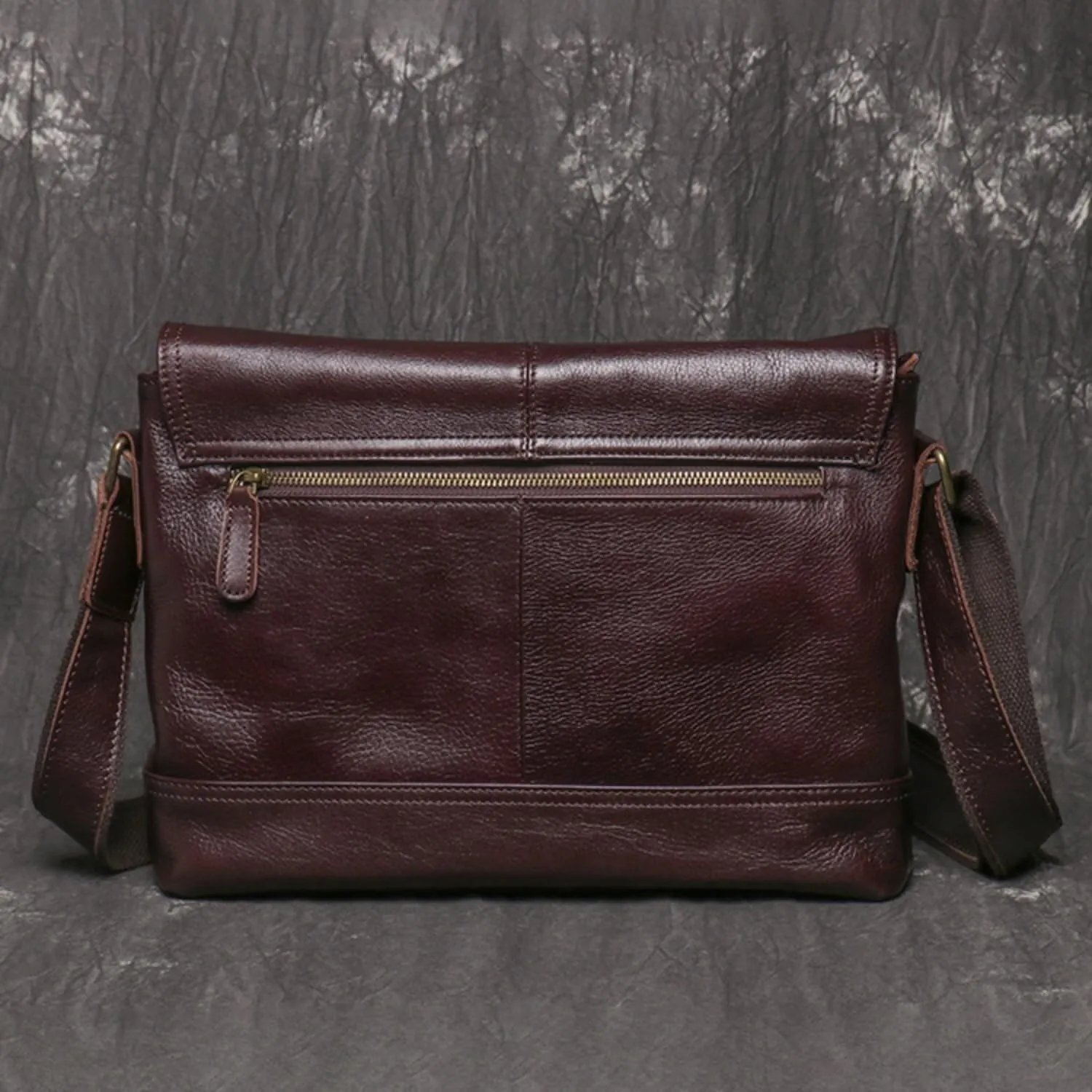 Horse Leather Shoulder Genuine Leather Purse Crossbody Retro Crazy Messenger For Men