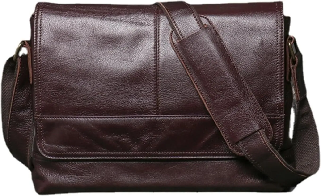 Horse Leather Shoulder Genuine Leather Purse Crossbody Retro Crazy Messenger For Men