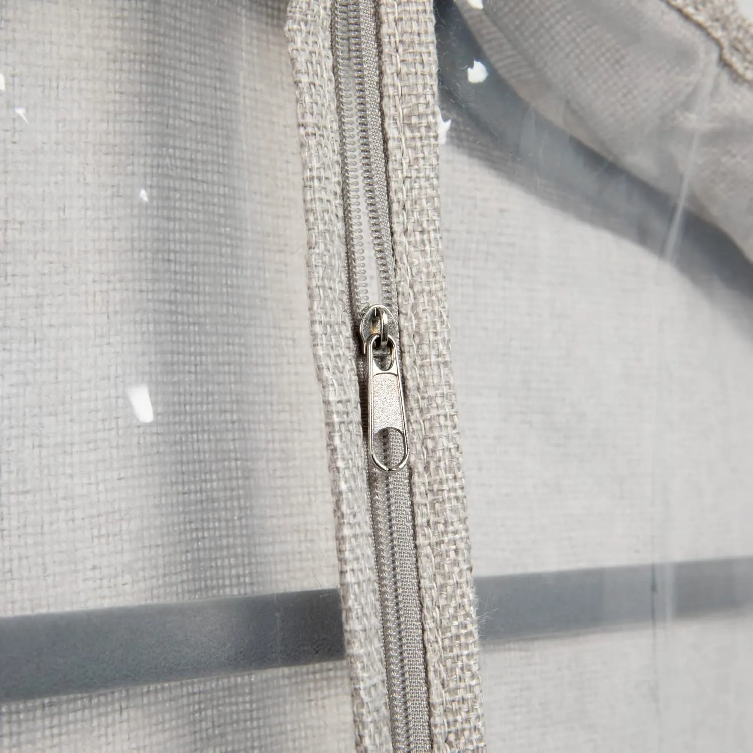 Household Essentials Hanging Zippered Garment Storage Bag with Clear Vision Front, Silver, Set of 2