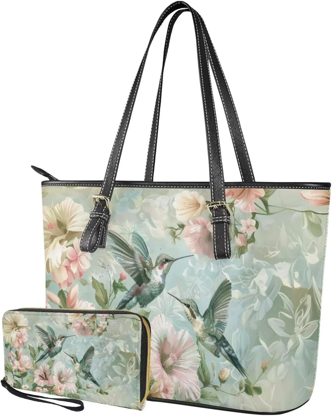 HUGS IDEA Leather Handbags for Women Soft Shoulder Tote Purses Bucket Bags Laptop Bag