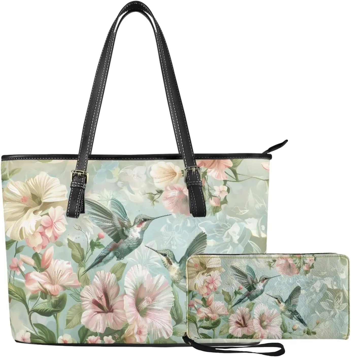 HUGS IDEA Leather Handbags for Women Soft Shoulder Tote Purses Bucket Bags Laptop Bag