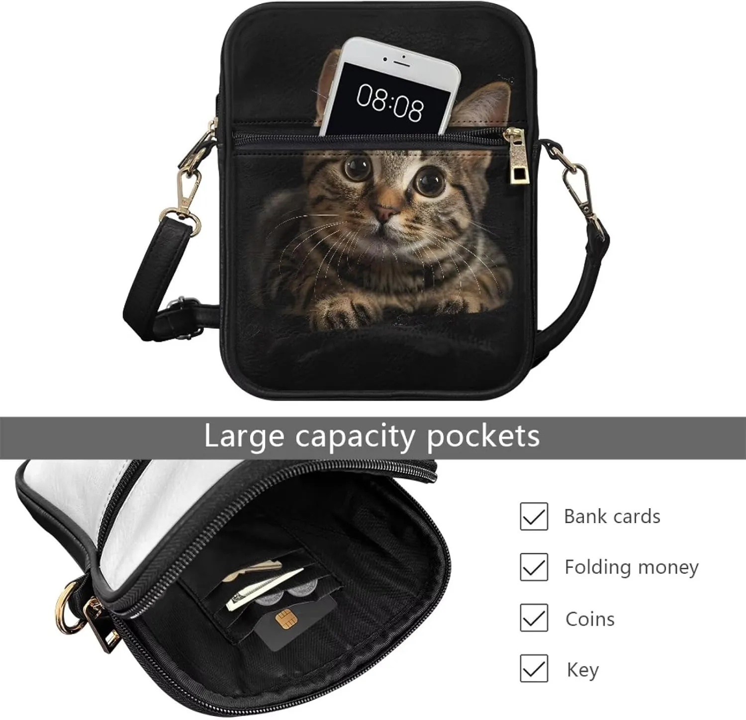 HUGS IDEA Messenger Bag for Women Crossbody Purse with Adjustable Strap Handbag