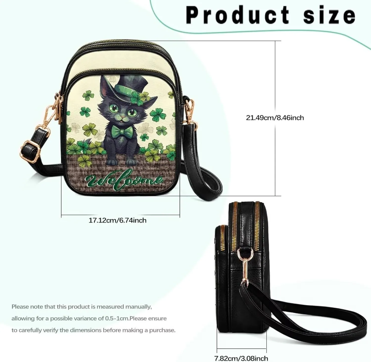 HUGS IDEA Small Women's Crossbody Bag Cell Phone Purse with Adjustable Shoulder Strap for Work Travel