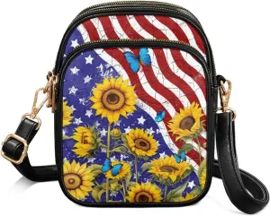 HUGS IDEA Small Women's Crossbody Bag Cell Phone Purse with Adjustable Shoulder Strap for Work Travel
