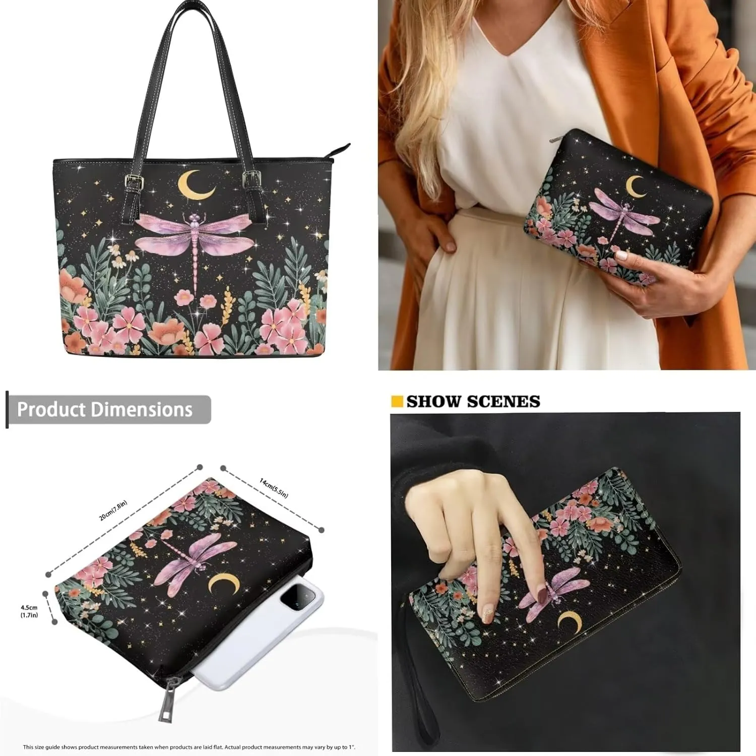 HUGS IDEA Women Soft Leather Totes Shoulder Bag Purses and Handbags with Top Handle Zipper Closure