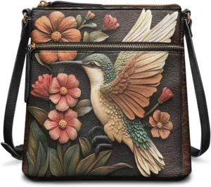 HUGS IDEA Women's Crossbody Purse for Work Large Leather Handbag with Adjustable Shoulder Strap