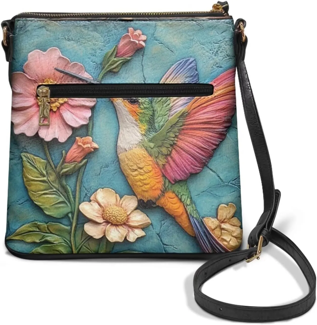 HUGS IDEA Women's Crossbody Purse for Work Large Leather Handbag with Adjustable Shoulder Strap