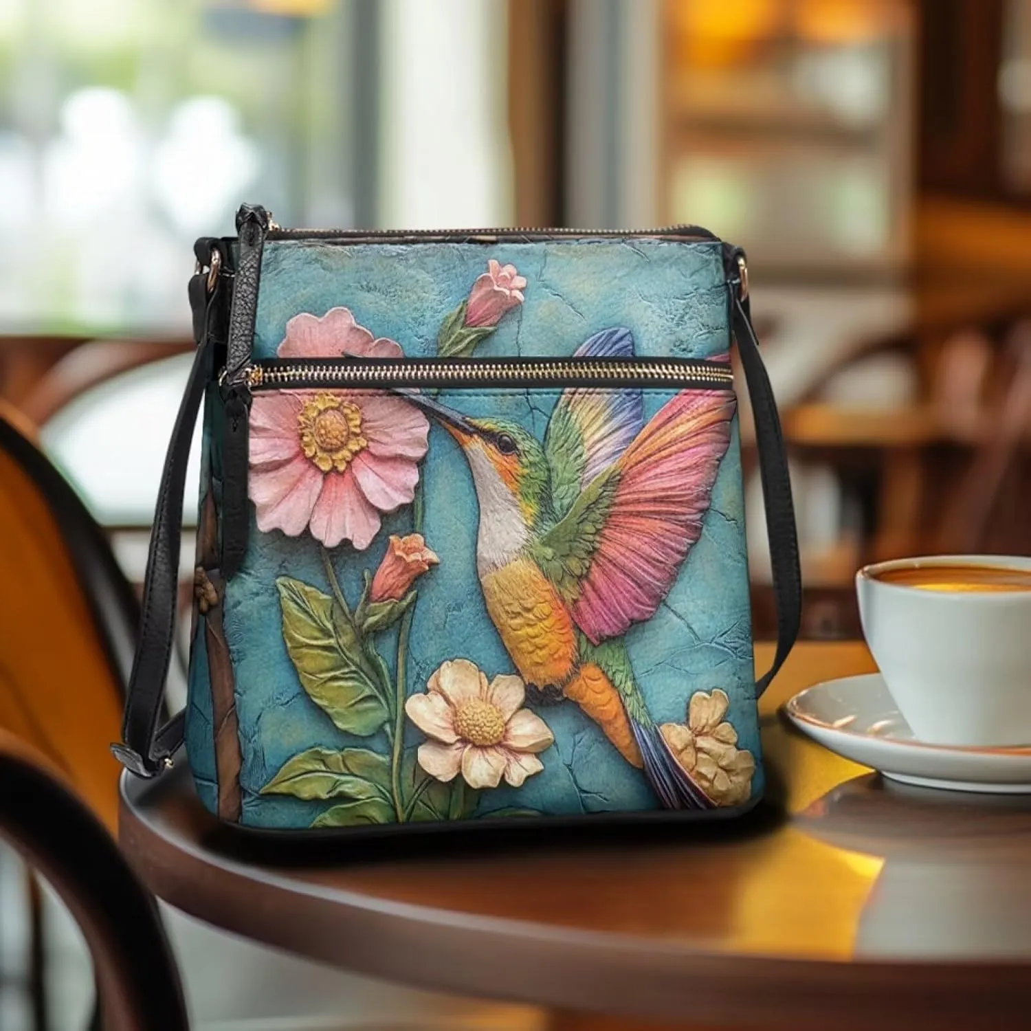 HUGS IDEA Women's Crossbody Purse for Work Large Leather Handbag with Adjustable Shoulder Strap