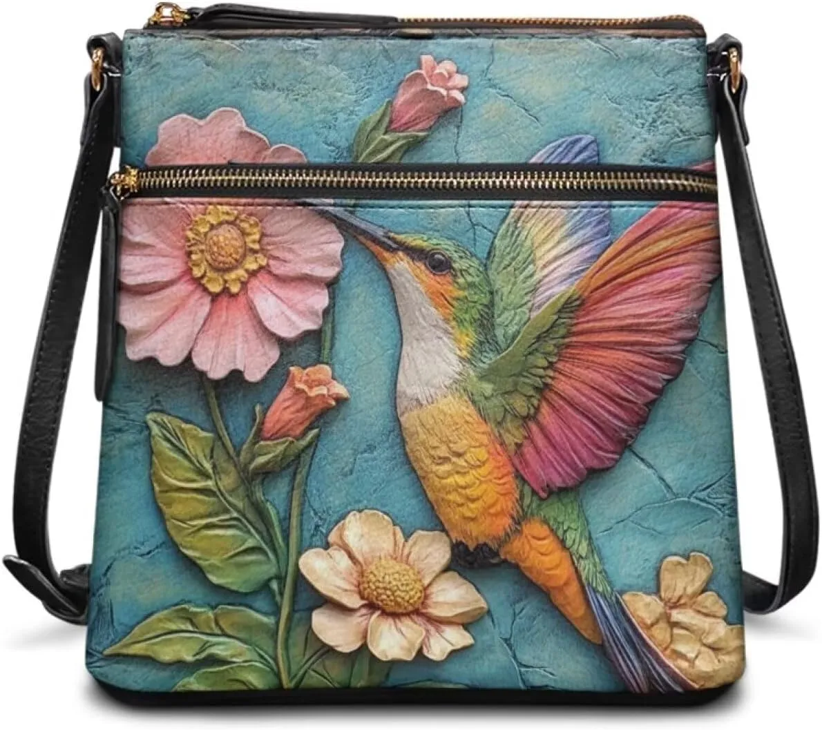 HUGS IDEA Women's Crossbody Purse for Work Large Leather Handbag with Adjustable Shoulder Strap