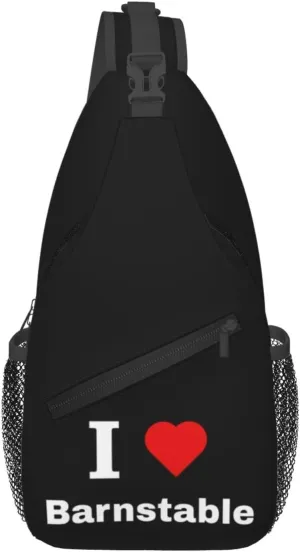 I Love Barnstable Crossbody Bags For Women Men Chest Backpack Gym Shoulder Bag Travel Outdoor Sports Casual Crossbody Bags