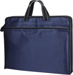 Ibluelover A4 Zipper Business Document Bag Waterproof File Folder Bag Briefcase Portable Portfolio Carrying Case Handbag Unisex Adults File Storage Organizer Holder for Office Meetings Travel