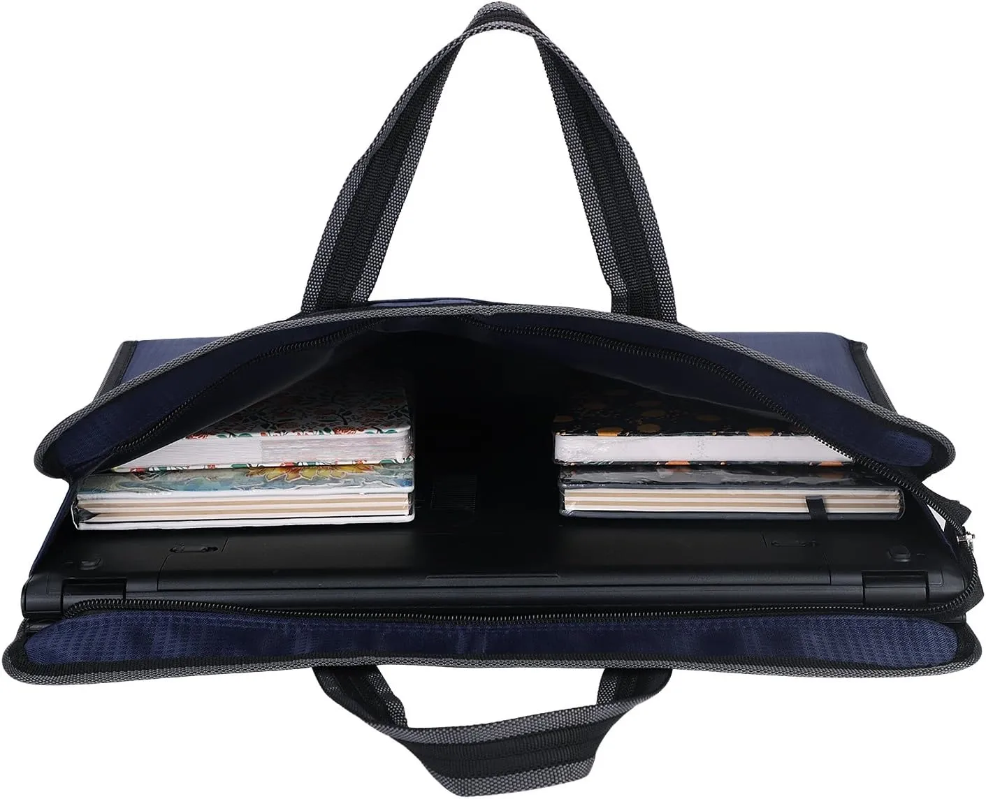 Ibluelover A4 Zipper Business Document Bag Waterproof File Folder Bag Briefcase Portable Portfolio Carrying Case Handbag Unisex Adults File Storage Organizer Holder for Office Meetings Travel