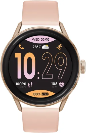 ICE-WATCH - Ice Smart 2.0 - Round Pink Connected Watch with Silicon or Metal Strap for Women - (1,2 Inches) - iOS, Android Water Resistant Smartwatch - Bluetooth, Pedometer, Games