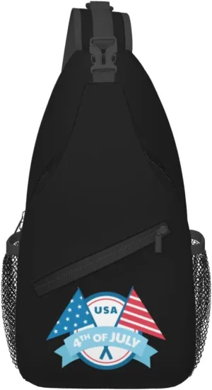 Independence Day Crossbody Bags For Women Men Chest Backpack Gym Shoulder Bag Travel Outdoor Sports Casual Crossbody Bags