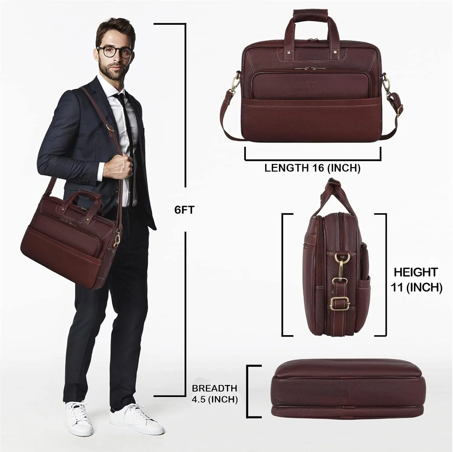 India Leather 16 inches Messenger Bag (MB584)