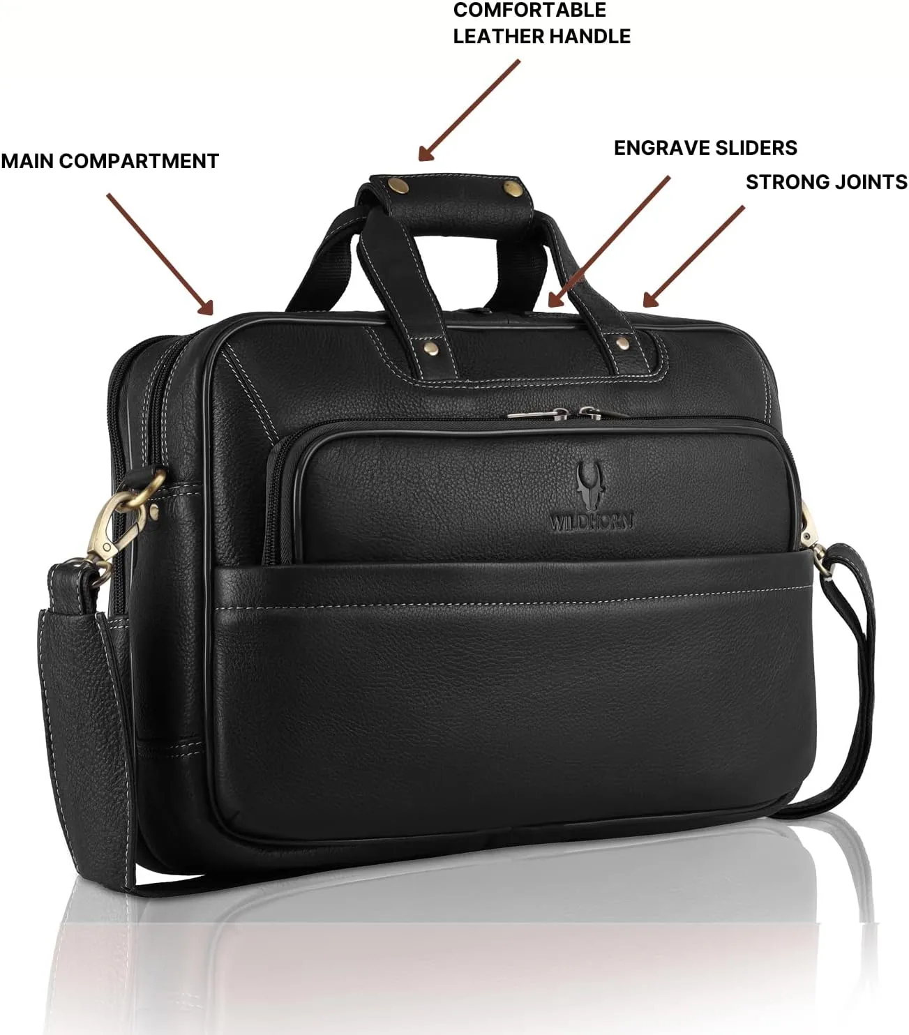 India Leather 16 inches Messenger Bag (MB584)