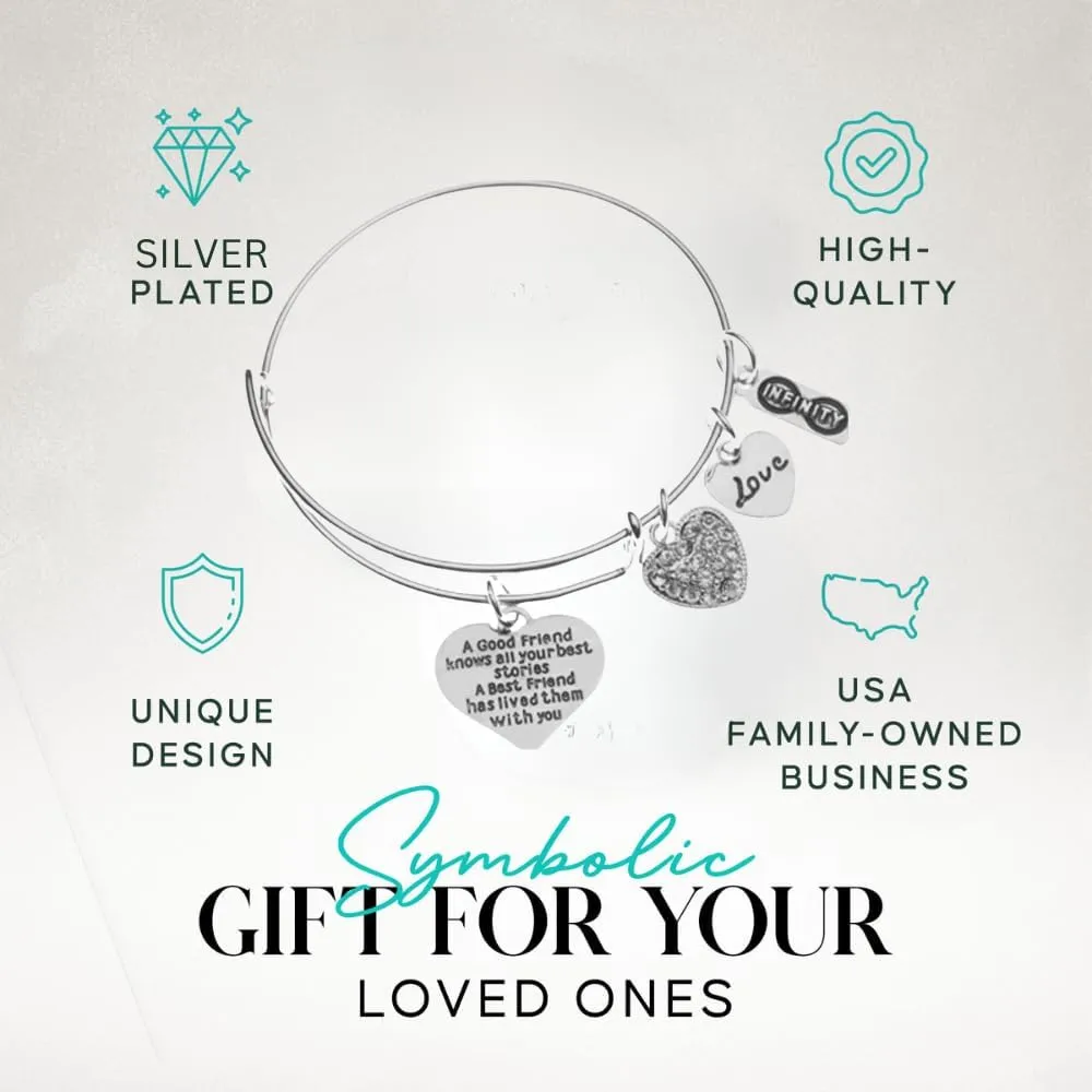Infinity Collection Best Friends Bracelets- Not Sisters By Blood But Sisters By Heart Bracelet- Friend Jewelry- Gift for Friends