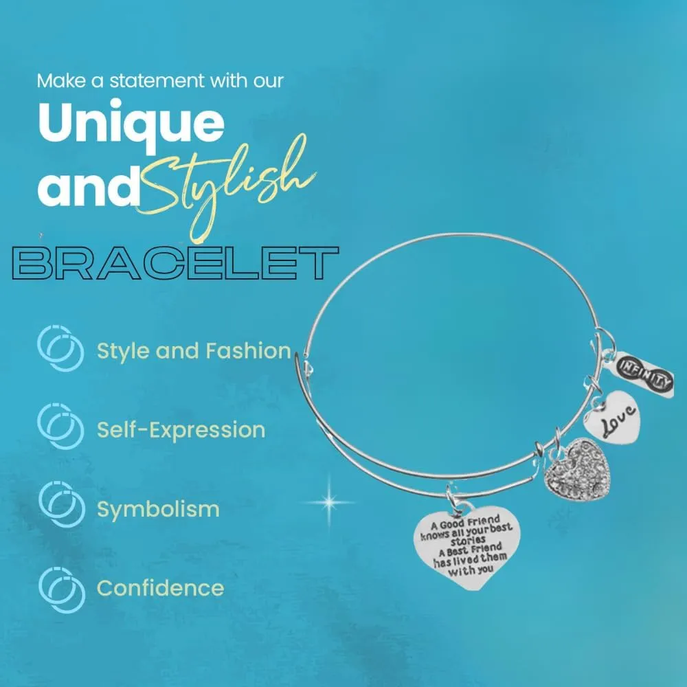 Infinity Collection Best Friends Bracelets- Not Sisters By Blood But Sisters By Heart Bracelet- Friend Jewelry- Gift for Friends