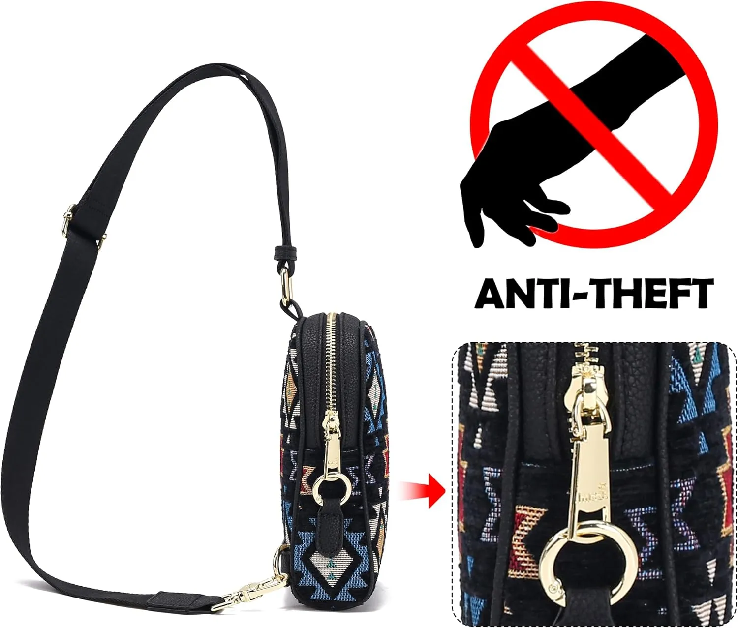 INICAT Travel Small Sling Bag Leather Crossbody Bags for Women Fanny Packs Cross Body Bag for Woman Cross Body Purses