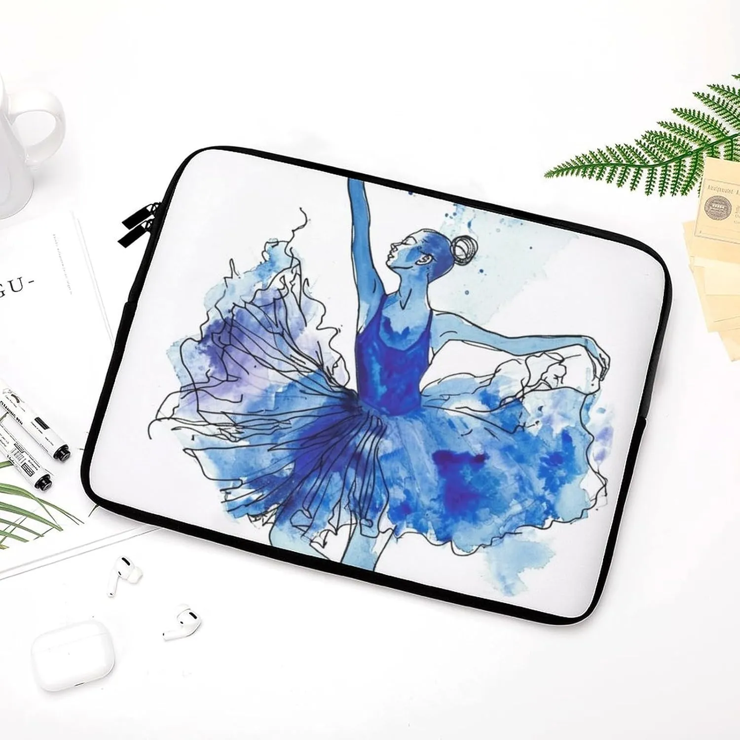Ink Ballet Dancer Laptop Sleeve 13/15 Inch Briefcase Cover Shockproof Protective Case Handbags Portable Laptop Bag